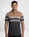 C n C Men's Premium Striped Polo T-Shirt