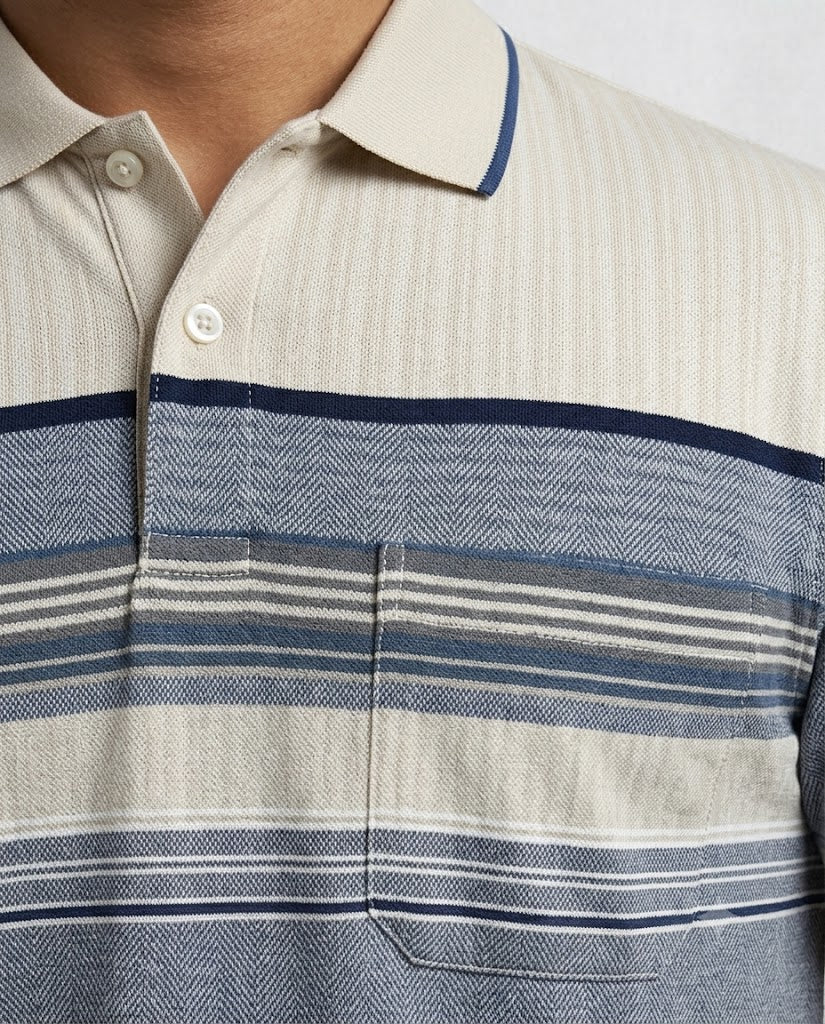 C n C Men's Premium Striped Polo T-Shirt