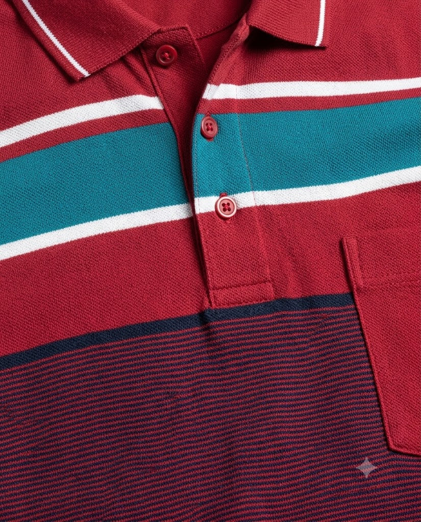 C n C Men's Premium Striped Polo T-Shirt