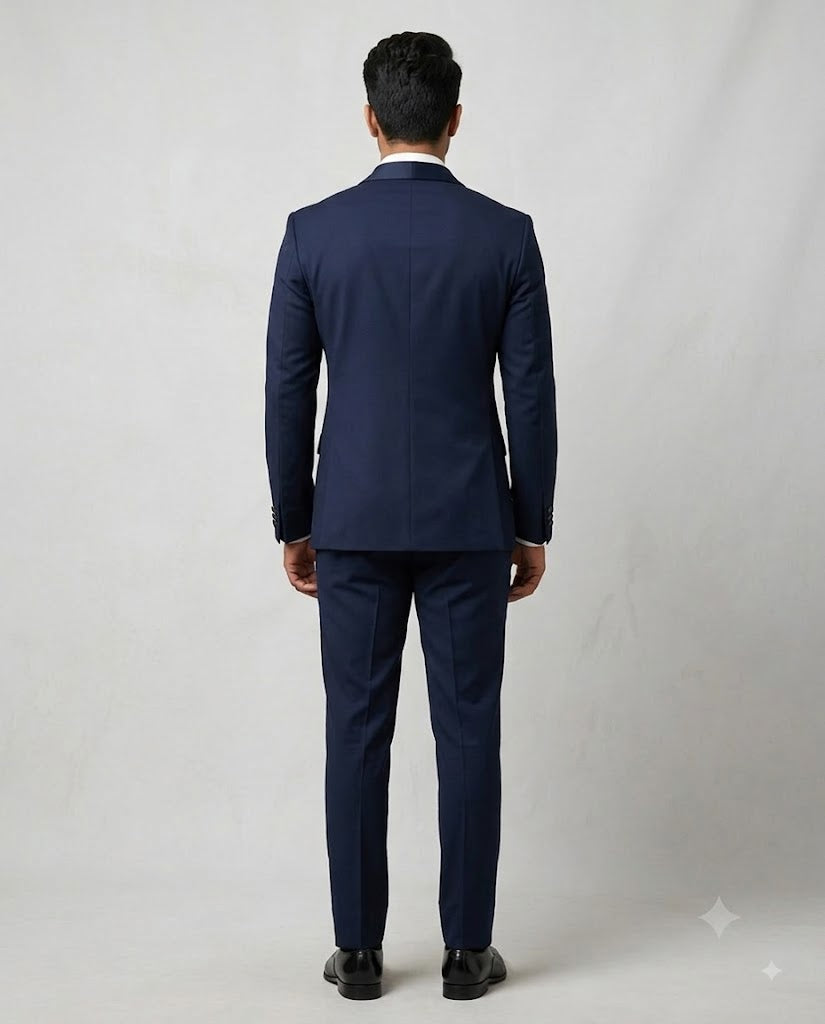 Rajwada Men’s Wear Premium Navy Blue 5-Piece Jodhpuri Suit