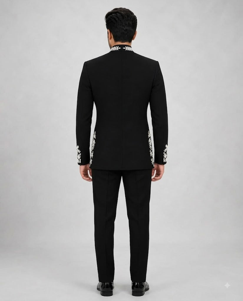 Rajwada Men’s Wear Premium Black 2-Piece Jodhpuri Suit