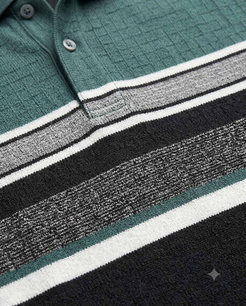 C n C Men's Premium Striped Polo T-Shirt