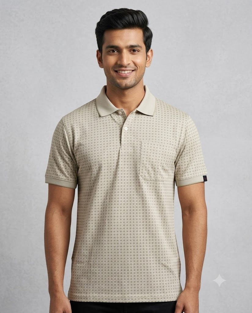 C n C Men's Premium Printed Polo T-Shirt