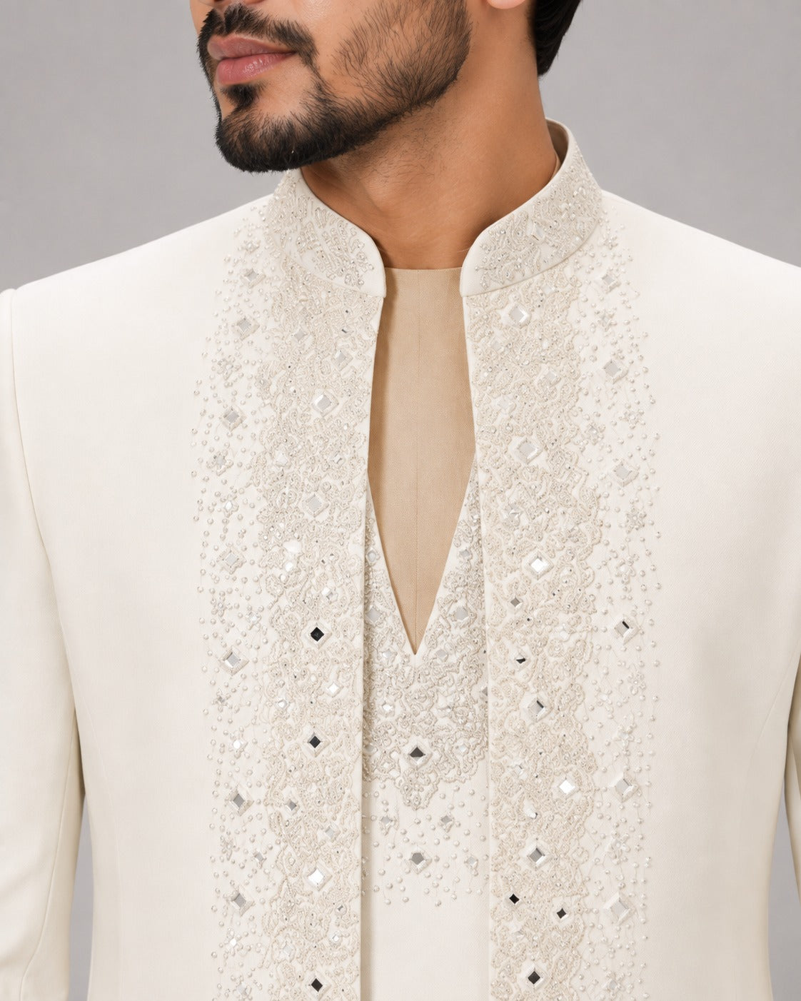 Rajwada Men’s Wear Premium Ivory 3-Piece Jodhpuri Suit
