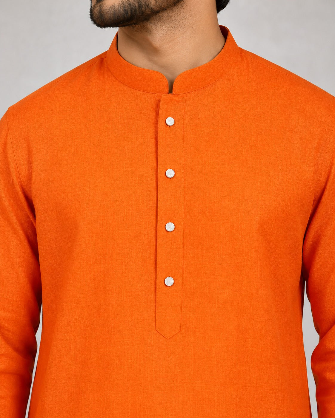 Rajwada Men’s Wear Orange Cotton Kurta Pajama Set