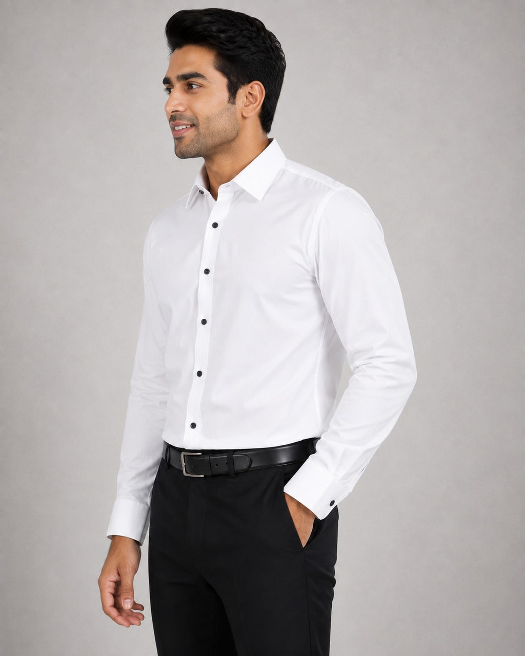 Men’s Premium White Blended Cotton Shirt