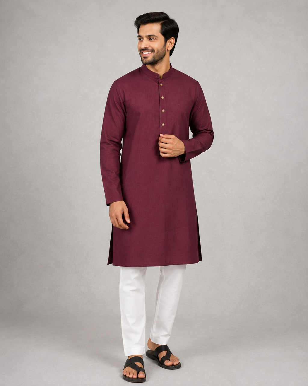 Rajwada Men’s Wear Wine Maroon Premium Cotton Kurta Pajama Set