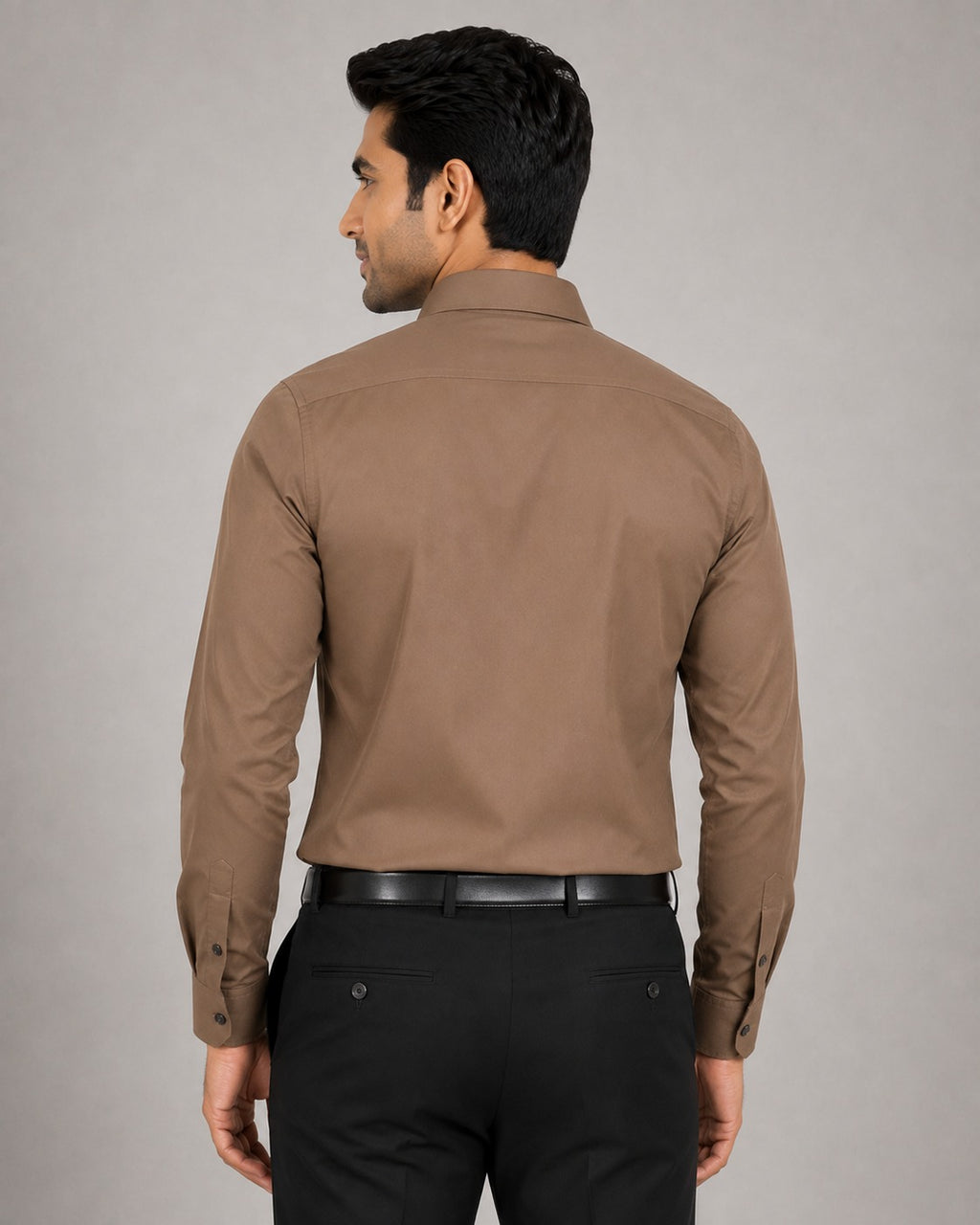 Men’s Premium Mocha Brown Blended Cotton Shirt