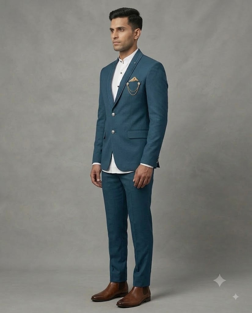 Rajwada Men’s Wear Premium Morpinch 2-Piece Jodhpuri Suit