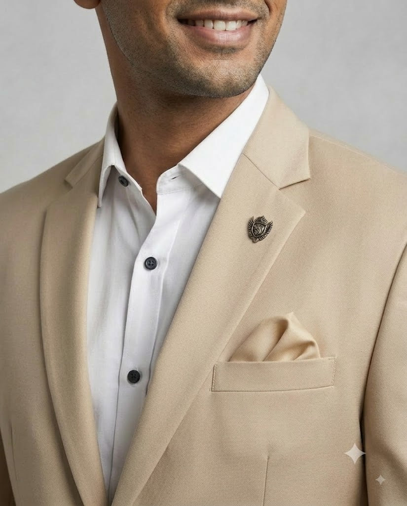 Rajwada Men’s Wear Premium Beige 2-Piece Jodhpuri Suit