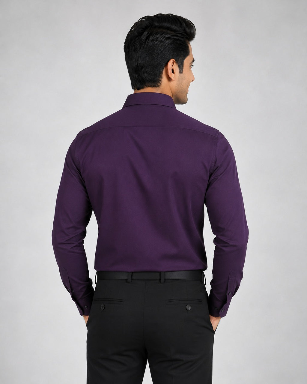 Men’s Premium Deep Purple Blended Cotton Shirt