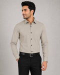 Men’s Premium Beige Blended Cotton Formal Shirt