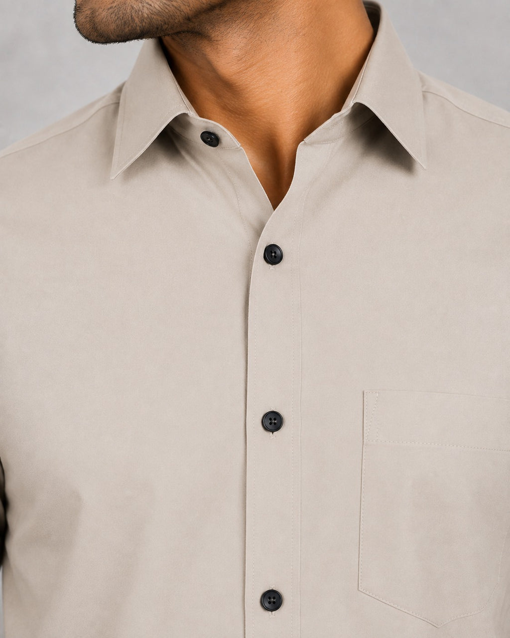 Men’s Premium Beige Blended Cotton Formal Shirt