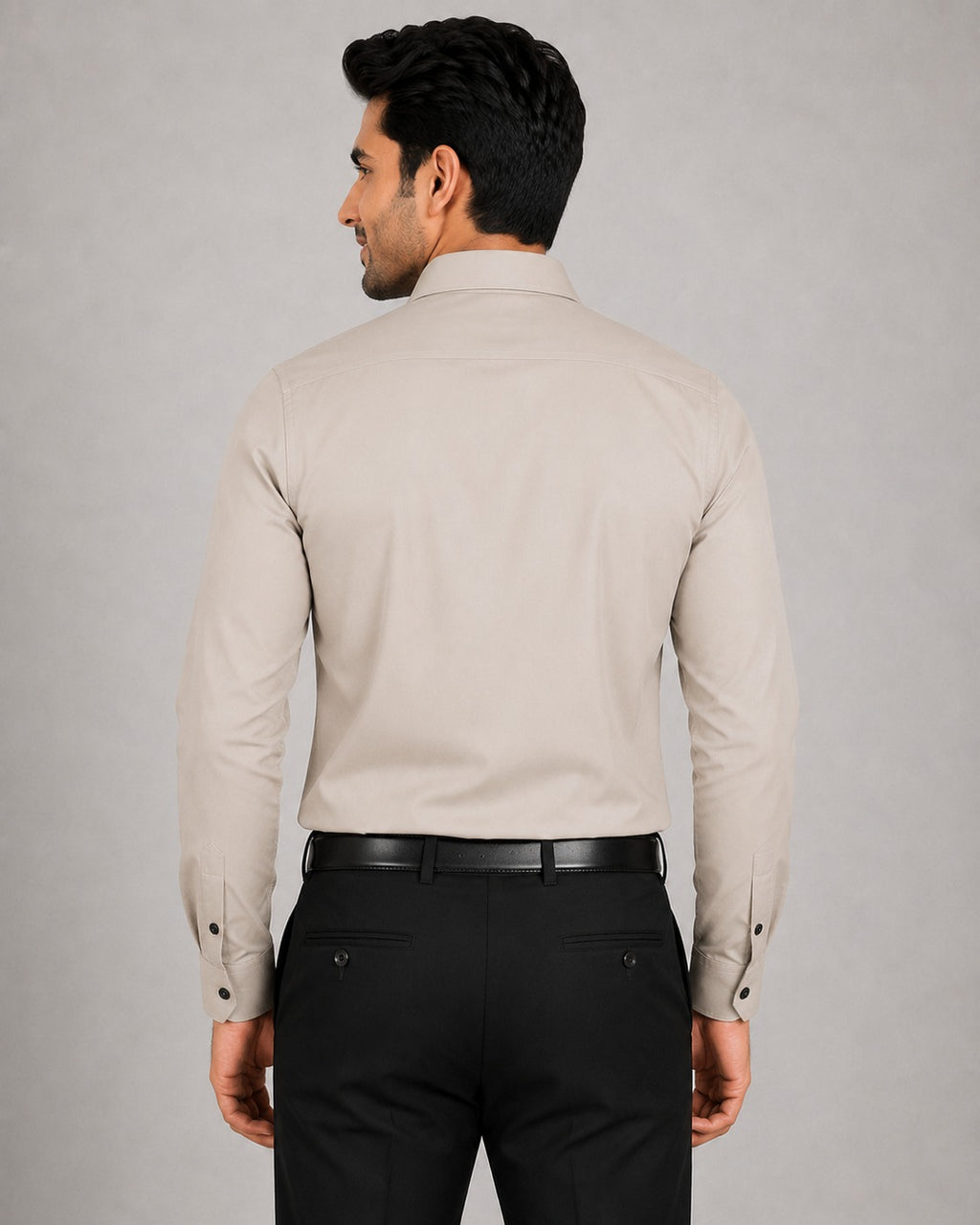 Men’s Premium Beige Blended Cotton Formal Shirt
