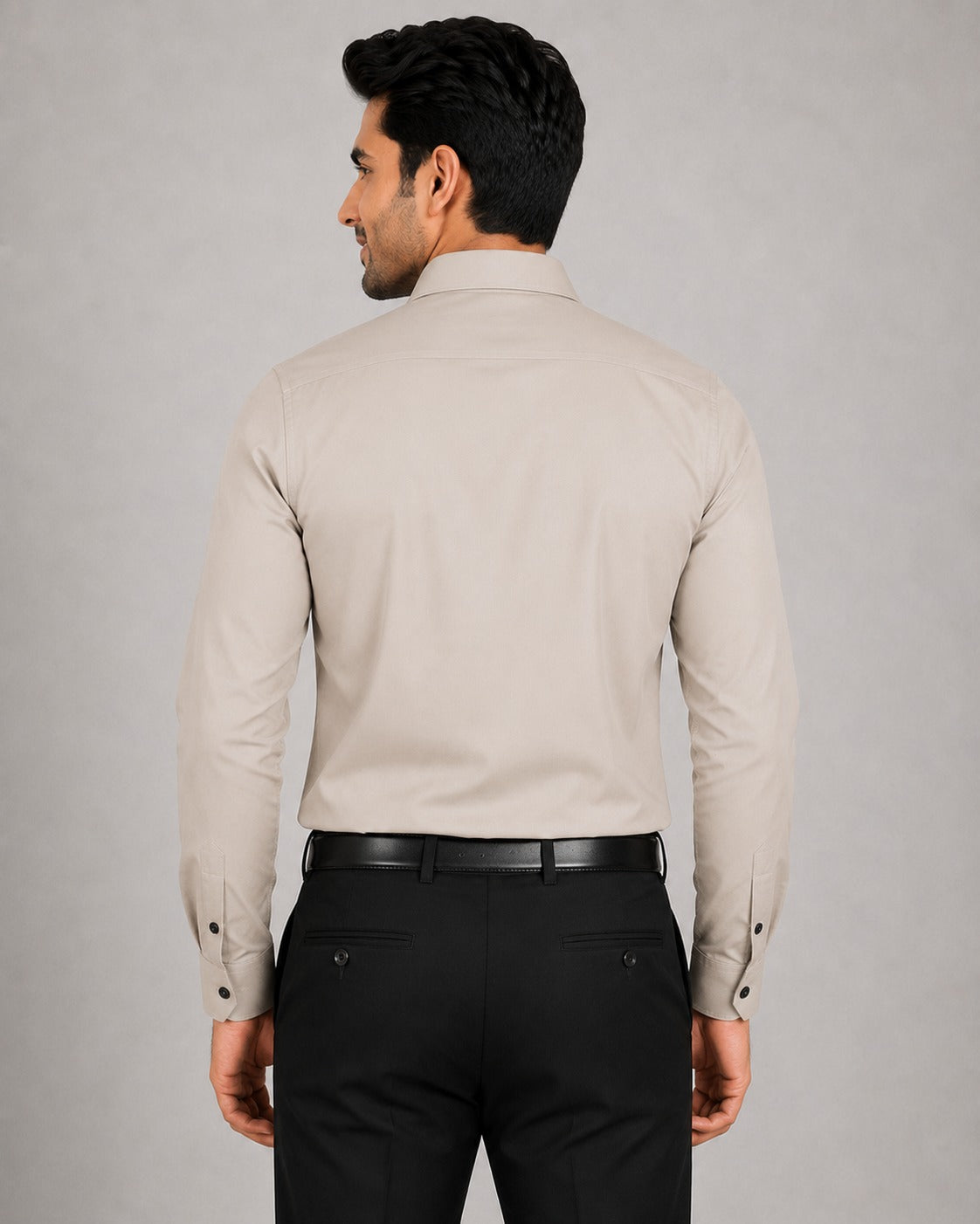 Men’s Premium Beige Blended Cotton Formal Shirt