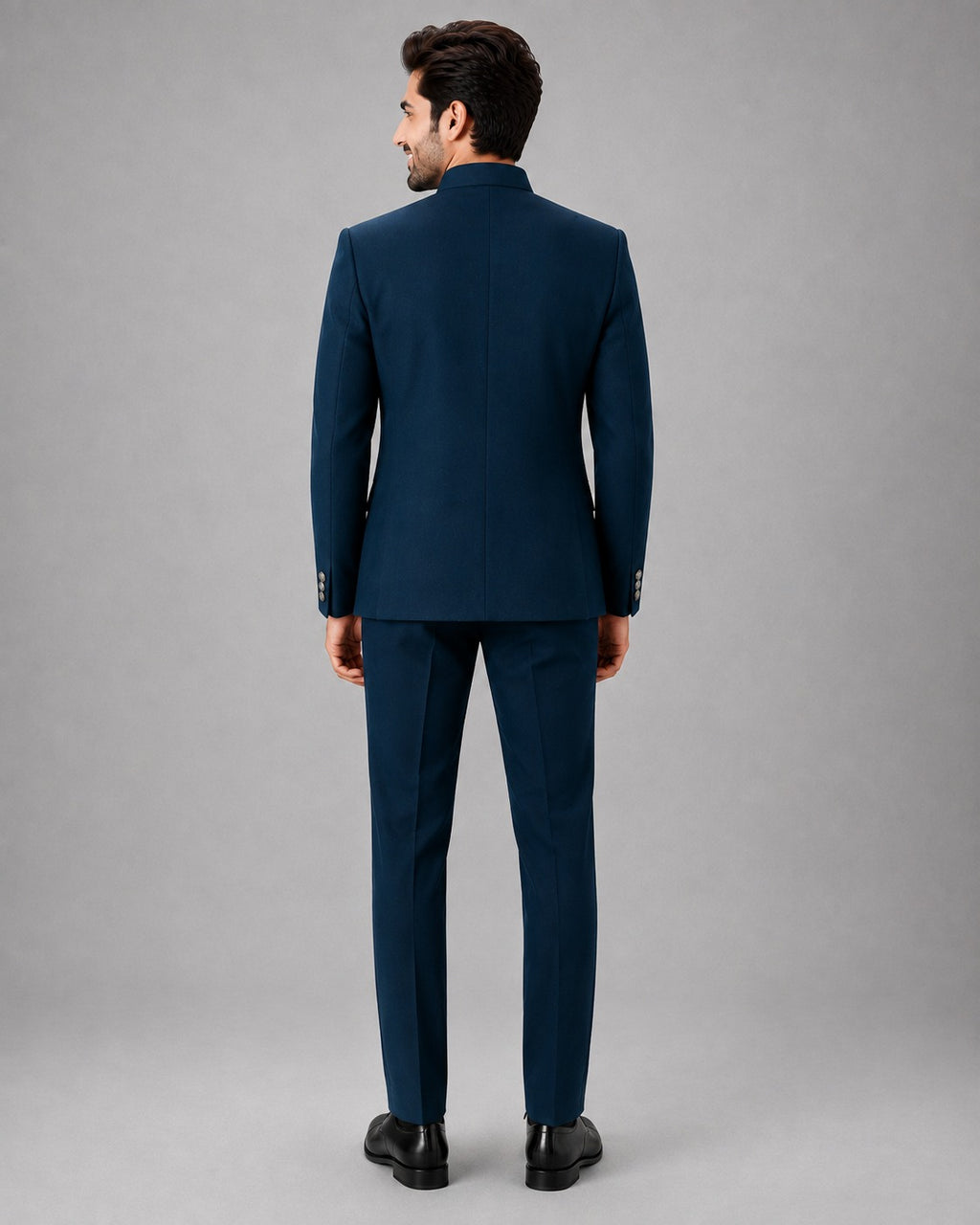 Rajwada Men’s Wear Premium Navy Blue Embroidered 2-Piece Jodhpuri Suit