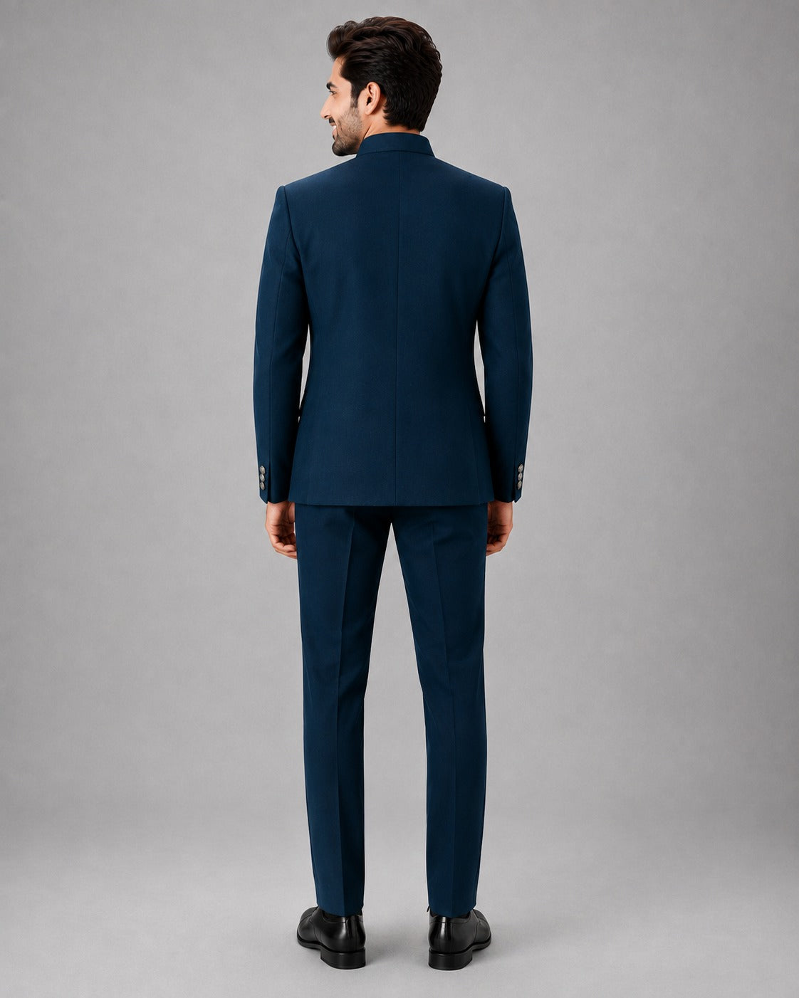 Rajwada Men’s Wear Premium Navy Blue Embroidered 2-Piece Jodhpuri Suit
