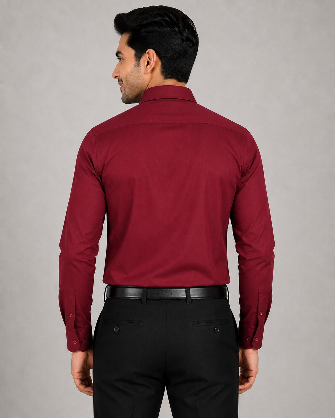 Men’s Premium Maroon Blended Cotton Formal Shirt