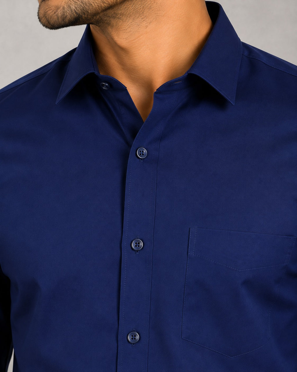 Men’s Premium Navy Blue Blended Cotton Formal Shirt