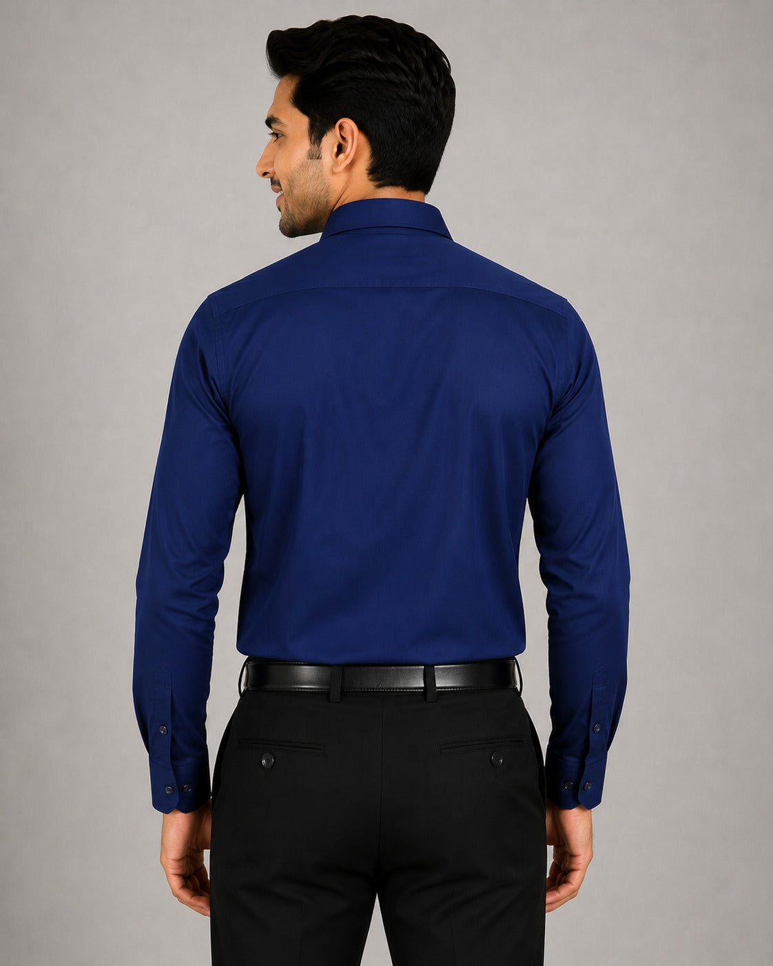 Men’s Premium Navy Blue Blended Cotton Formal Shirt