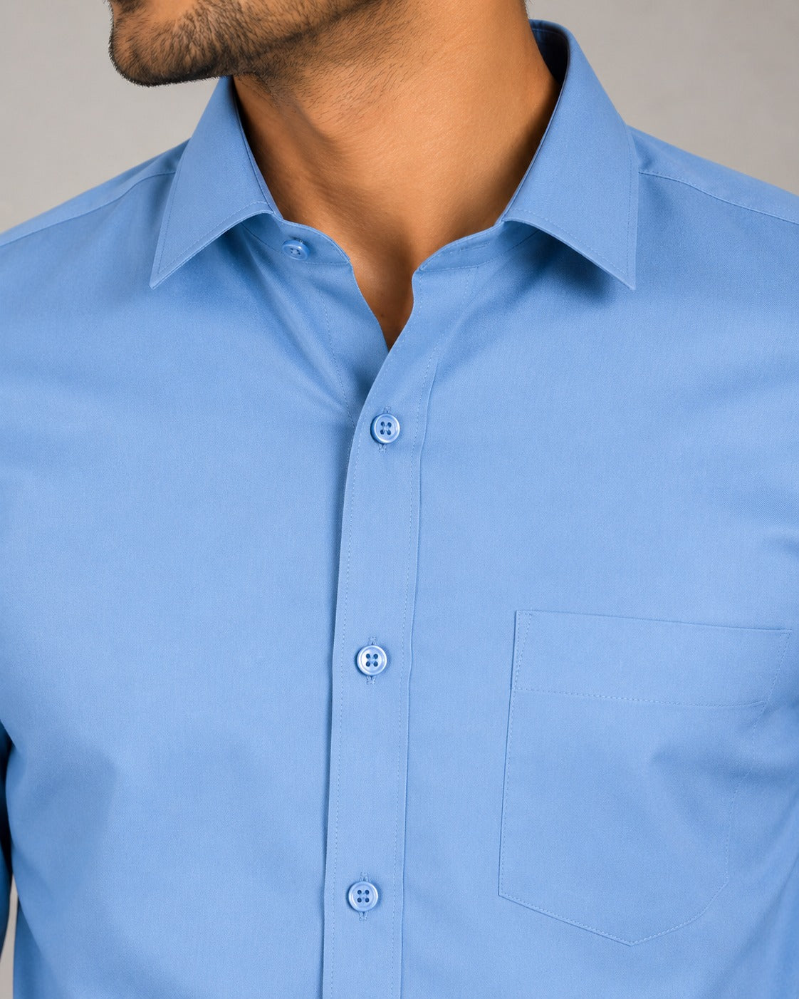 Men’s Premium Sky Blue Blended Cotton Formal Shirt