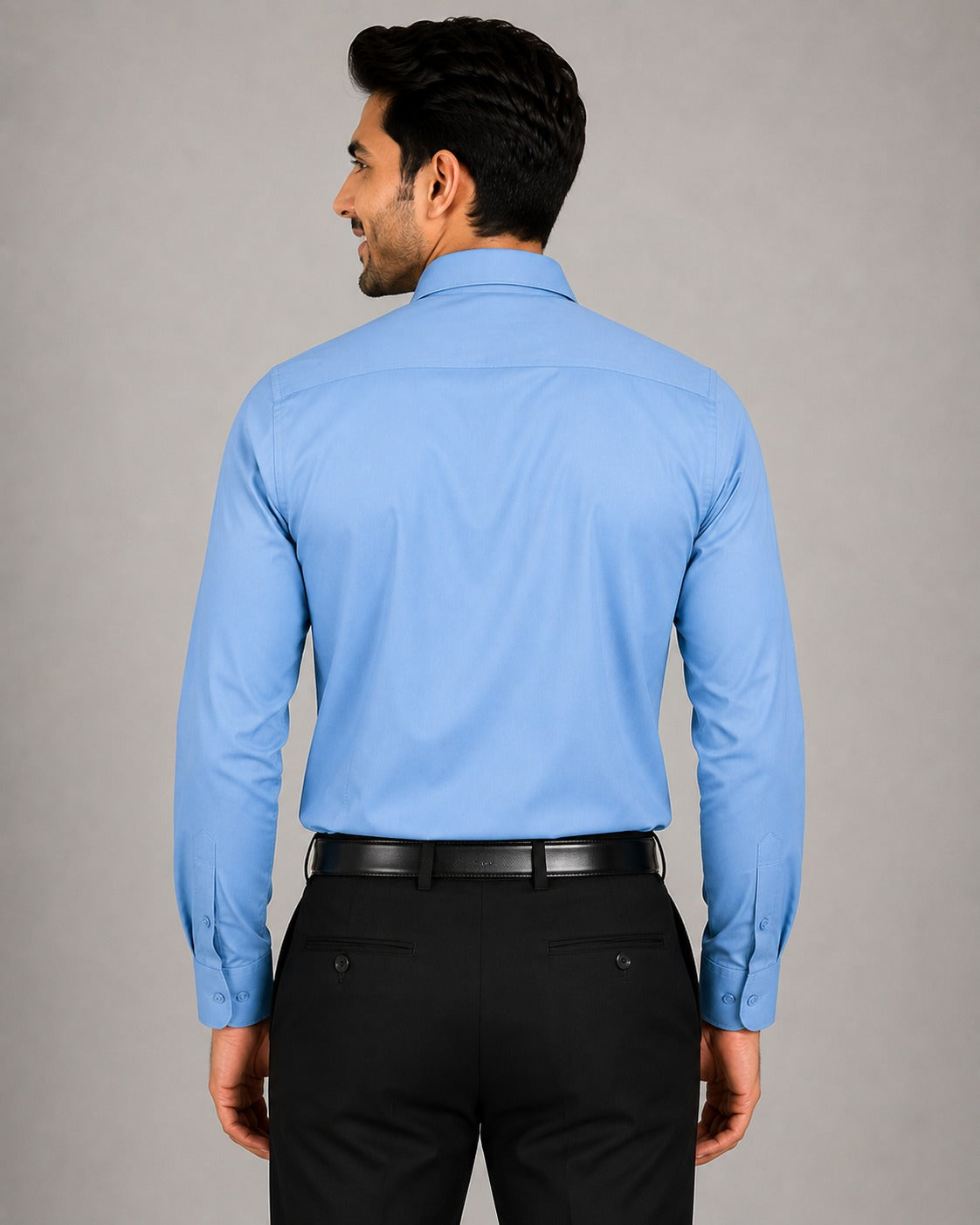 Men’s Premium Sky Blue Blended Cotton Formal Shirt
