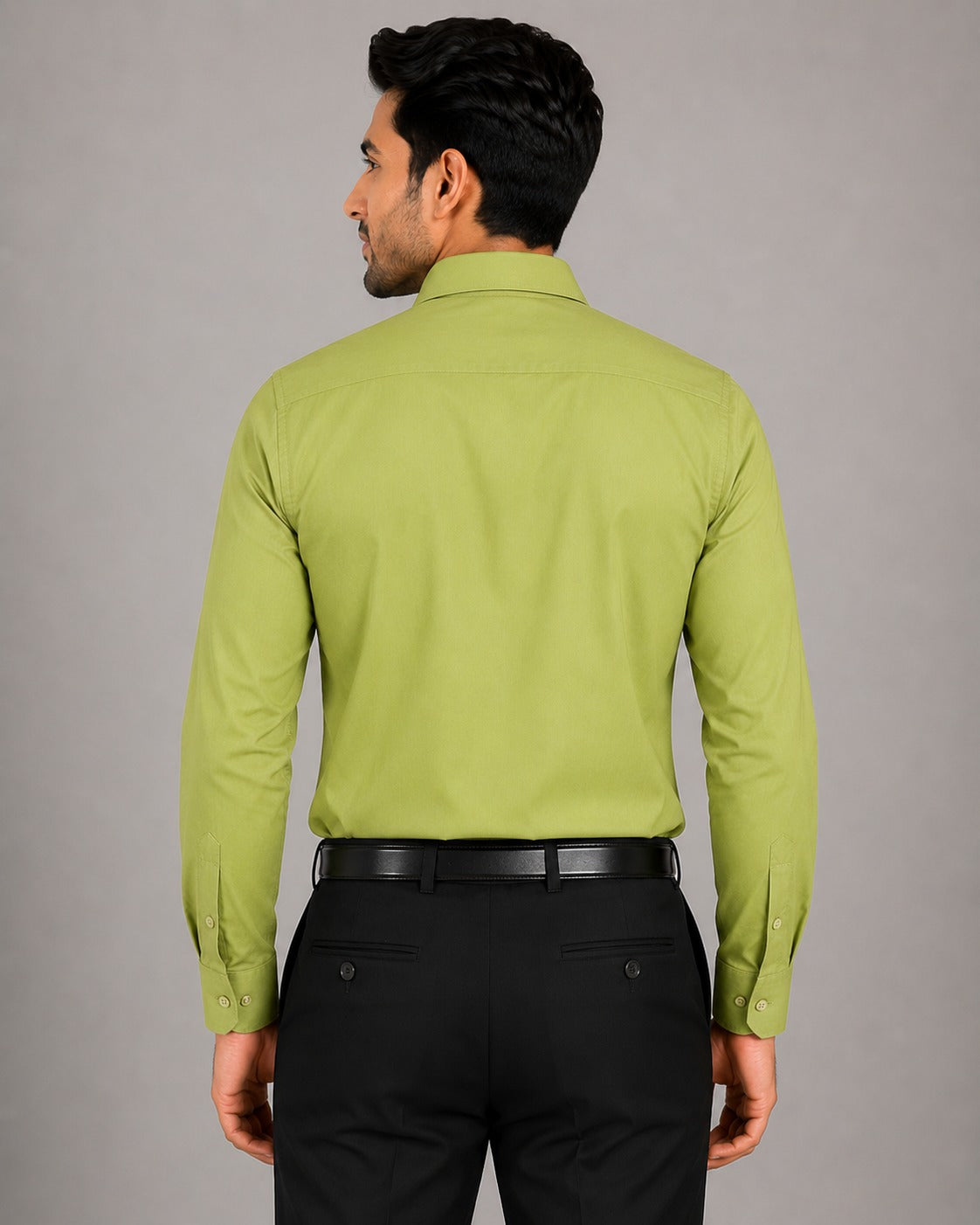 Men’s Olive Green Blended Cotton Formal Shirt