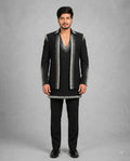 Rajwada Men’s Wear Premium Black 3-Piece Jodhpuri Suit