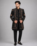 Rajwada Men’s Wear Premium Black 3-Piece Indo Western