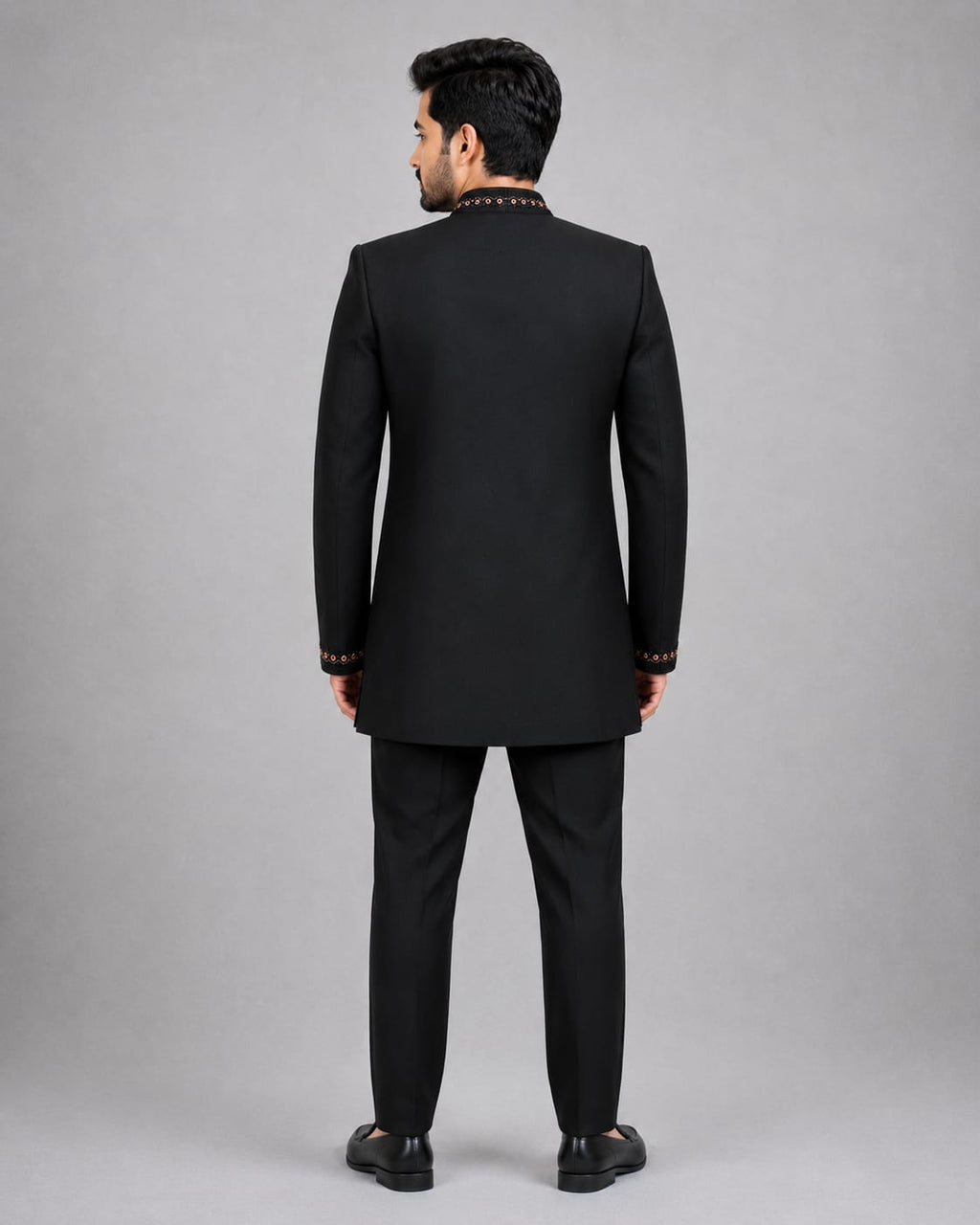 Rajwada Men’s Wear Premium Black 3-Piece Indo Western