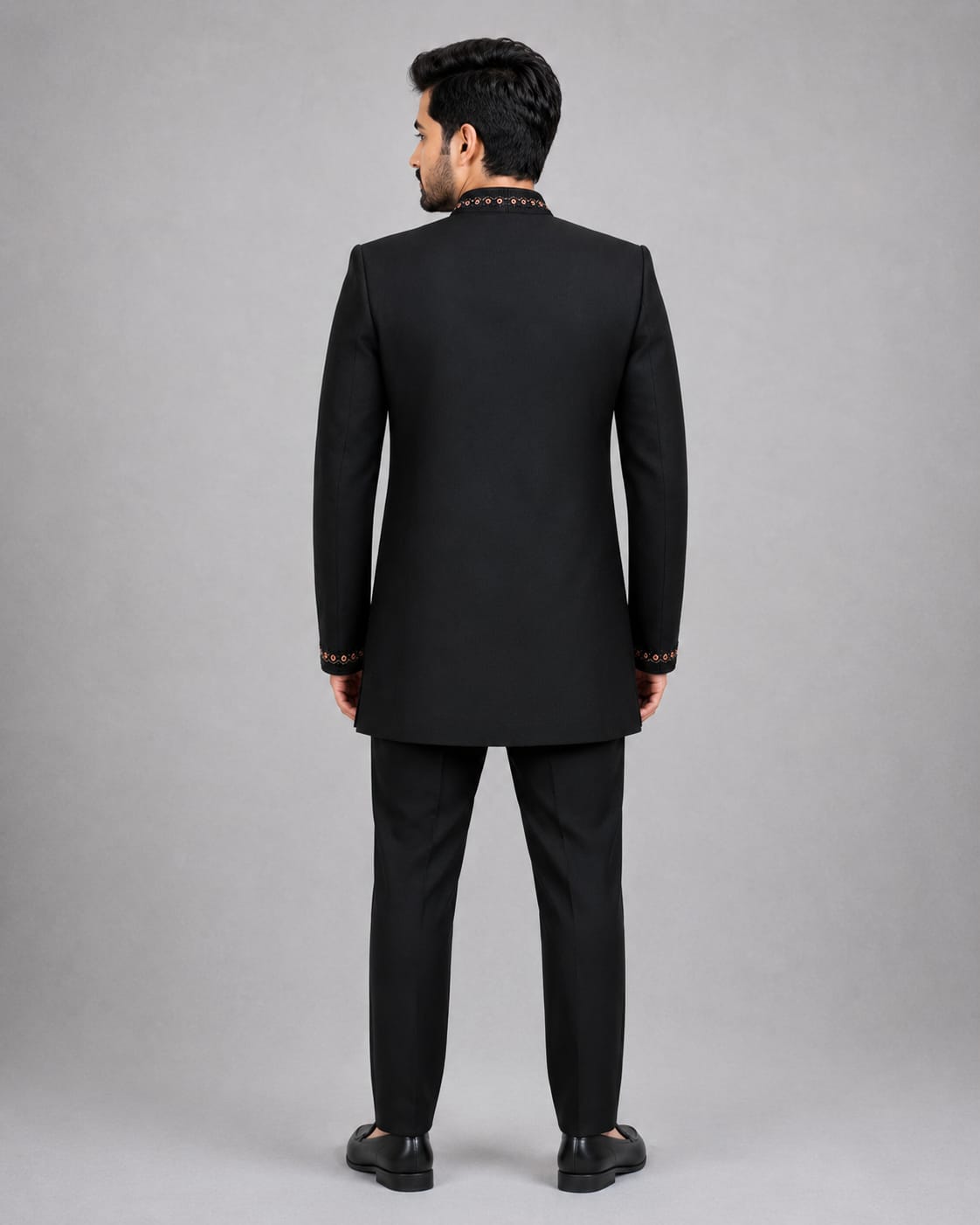 Rajwada Men’s Wear Premium Black 3-Piece Indo Western