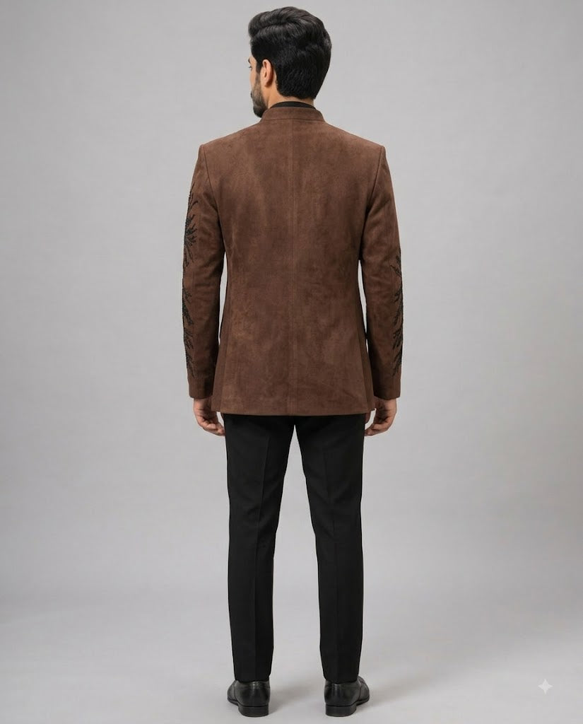 Rajwada Men’s Wear Premium Brown 3-Piece Indo Western