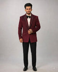 Rajwada Men’s Wear Premium Wine 5-Piece Partywear Suit